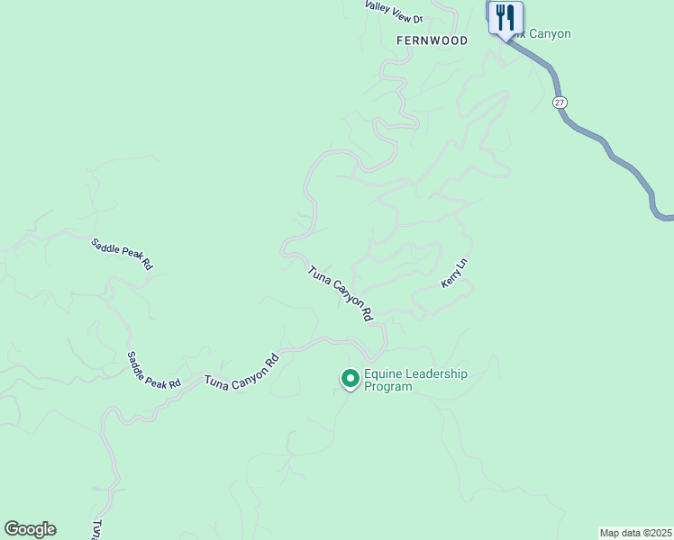 map of restaurants, bars, coffee shops, grocery stores, and more near 2002 Tuna Canyon Road in Topanga