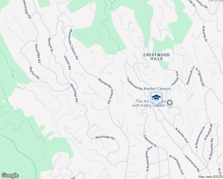 map of restaurants, bars, coffee shops, grocery stores, and more near 2041 Mandeville Canyon Road in Los Angeles