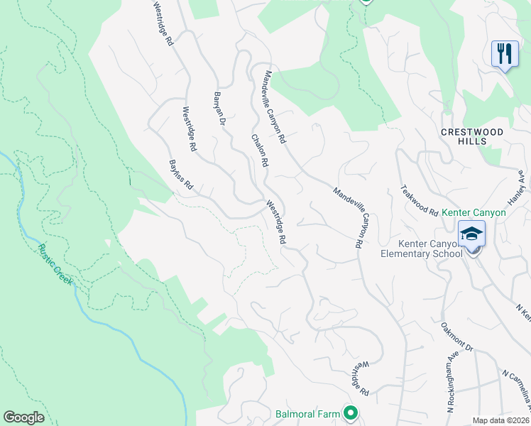 map of restaurants, bars, coffee shops, grocery stores, and more near 2124 Eric Drive in Los Angeles