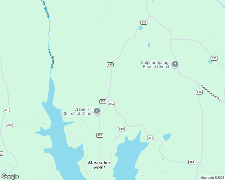 map of restaurants, bars, coffee shops, grocery stores, and more near 751 County Road 855 in Crane Hill