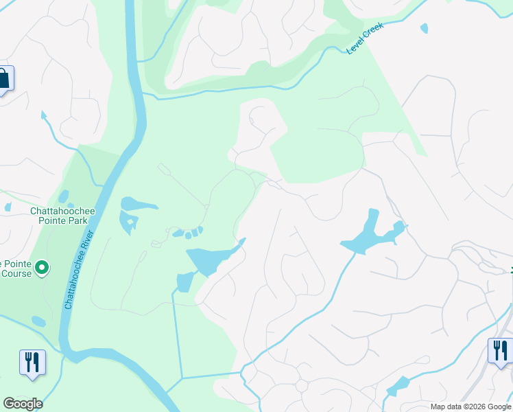 map of restaurants, bars, coffee shops, grocery stores, and more near 1029 Crescent River Pass Northwest in Suwanee