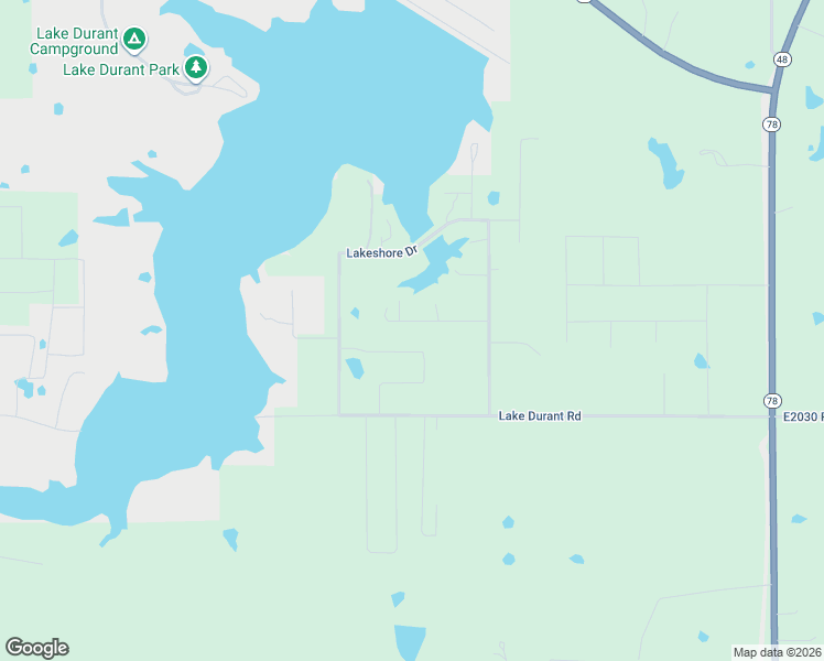 map of restaurants, bars, coffee shops, grocery stores, and more near 173 E2029 Road in Durant