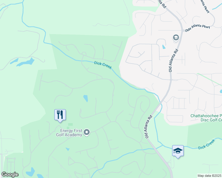 map of restaurants, bars, coffee shops, grocery stores, and more near 8295 Saint Marlo Fairway Drive in Duluth