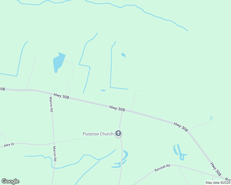 map of restaurants, bars, coffee shops, grocery stores, and more near 4505 Highway 308 in Galivants Ferry