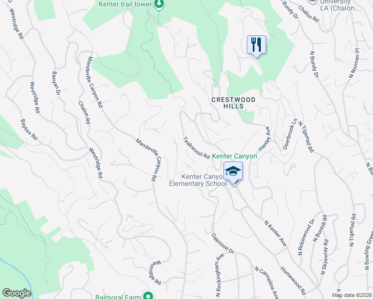 map of restaurants, bars, coffee shops, grocery stores, and more near 856 Teakwood Road in Los Angeles