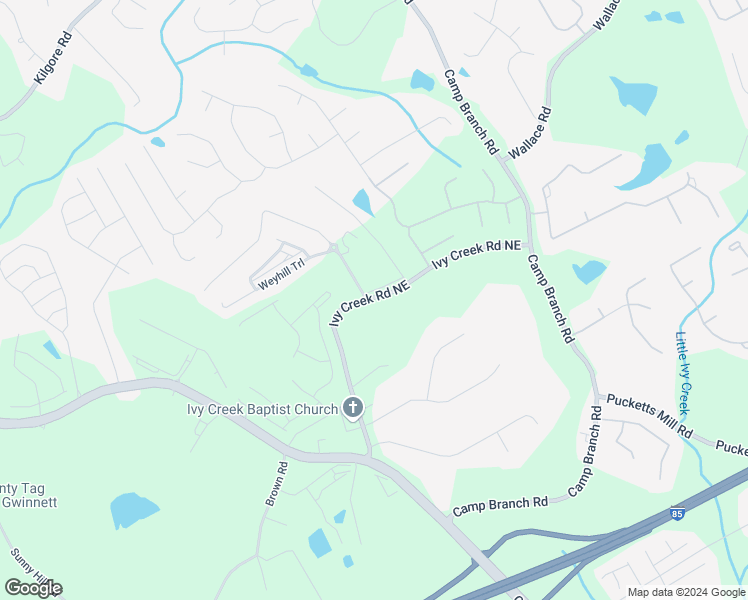 map of restaurants, bars, coffee shops, grocery stores, and more near 2631 Ivy Creek Road Northeast in Buford