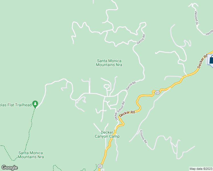 map of restaurants, bars, coffee shops, grocery stores, and more near 33261 Decker School Road in Malibu