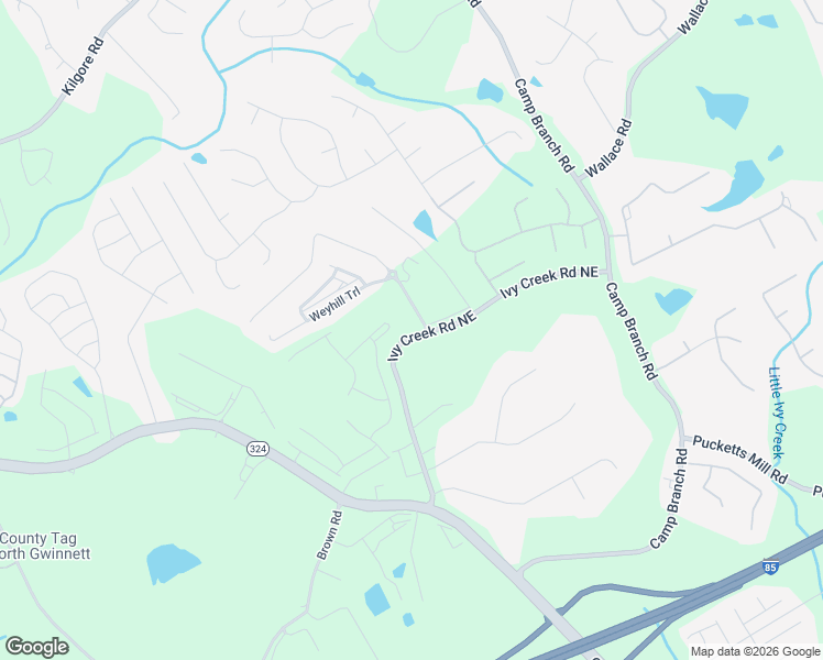 map of restaurants, bars, coffee shops, grocery stores, and more near 3281 Andover Way in Buford