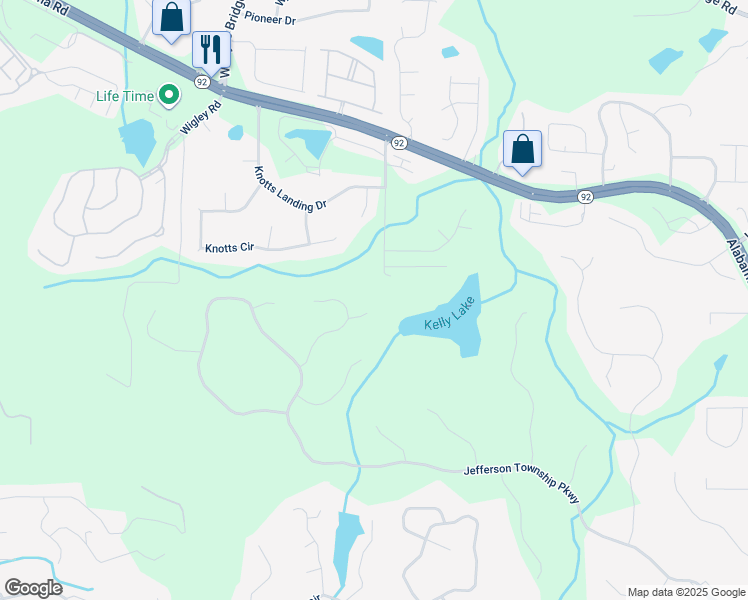 map of restaurants, bars, coffee shops, grocery stores, and more near 3465 Township Ridge Point Northeast in Marietta