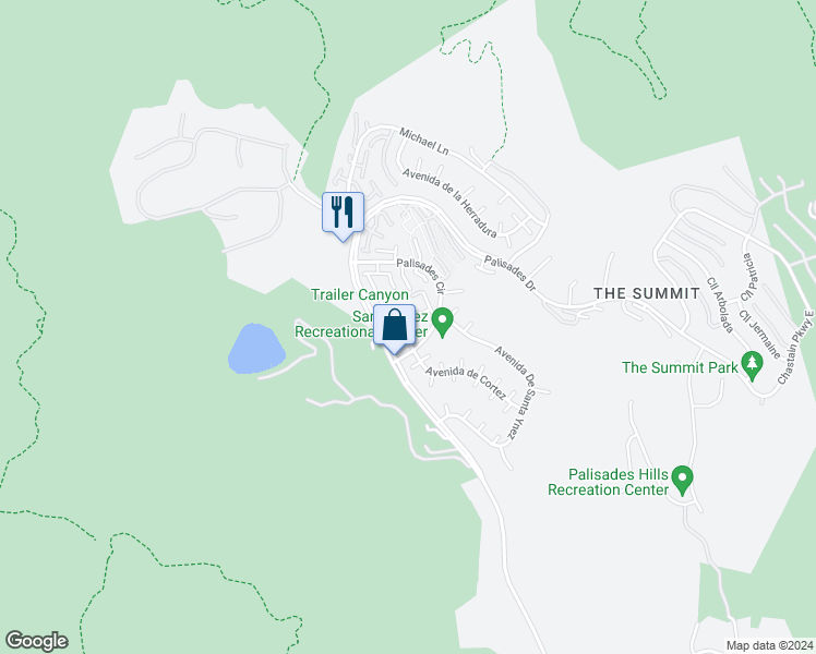 map of restaurants, bars, coffee shops, grocery stores, and more near 1424 Avenida de Cortez in Los Angeles