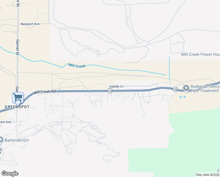 map of restaurants, bars, coffee shops, grocery stores, and more near 2775 Mill Creek Road in Mentone