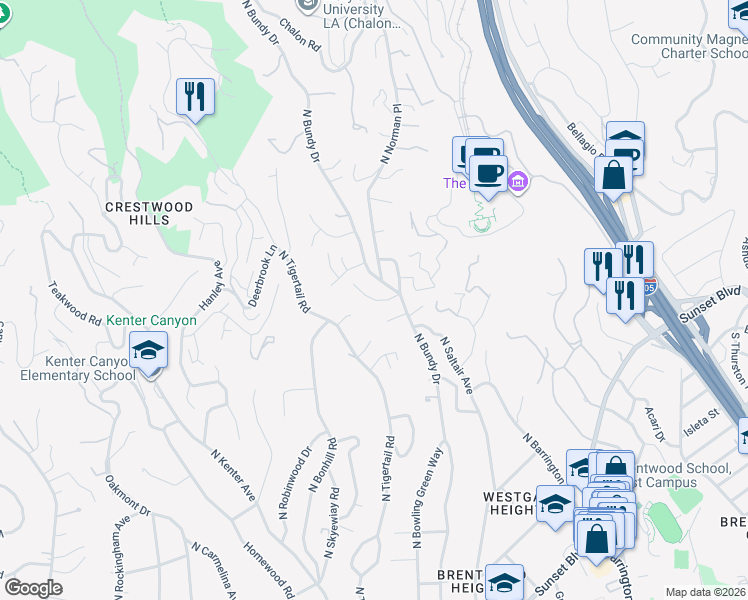 map of restaurants, bars, coffee shops, grocery stores, and more near 784 Lockearn Street in Los Angeles