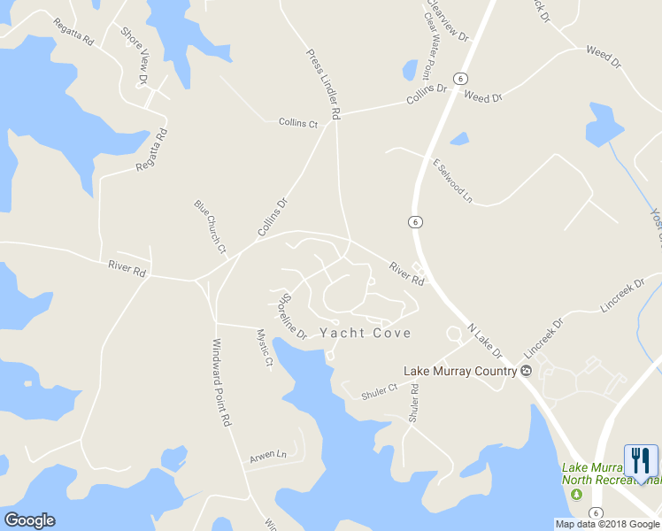 map of restaurants, bars, coffee shops, grocery stores, and more near 234 Shoreline Drive in Columbia