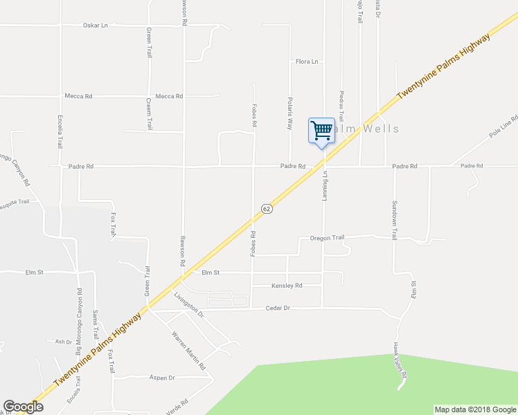 map of restaurants, bars, coffee shops, grocery stores, and more near 9825 Fobes Road in Morongo Valley