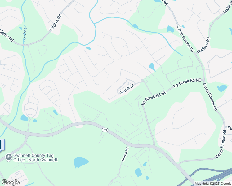 map of restaurants, bars, coffee shops, grocery stores, and more near 3219 Weyhill Trail in Buford
