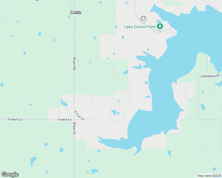 map of restaurants, bars, coffee shops, grocery stores, and more near 11 Lakeview Lane in Durant