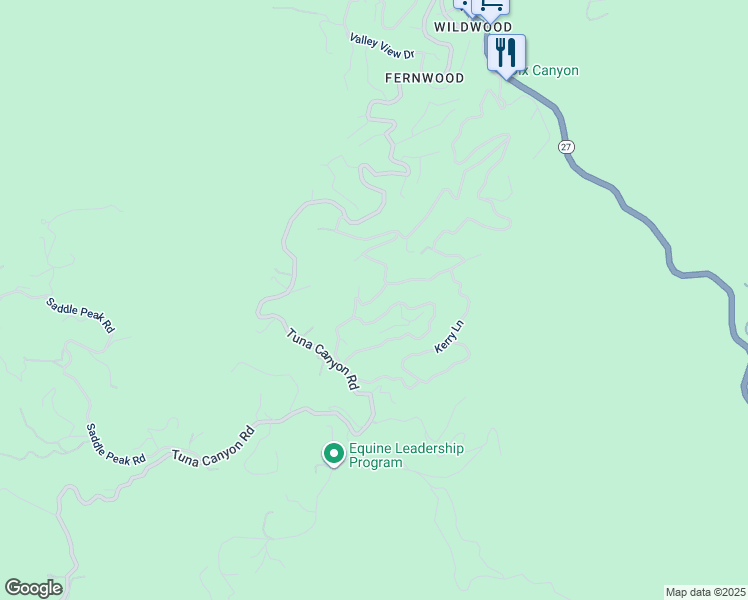 map of restaurants, bars, coffee shops, grocery stores, and more near 20228 Croydon Lane in Topanga