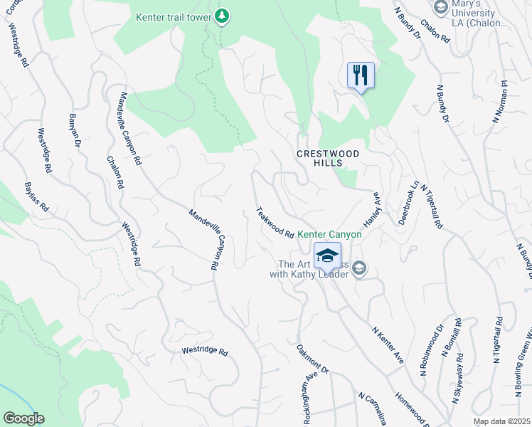 map of restaurants, bars, coffee shops, grocery stores, and more near 856 Teakwood Road in Los Angeles