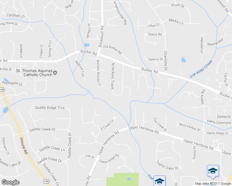 map of restaurants, bars, coffee shops, grocery stores, and more near 12025 North Hickory Trace in Alpharetta