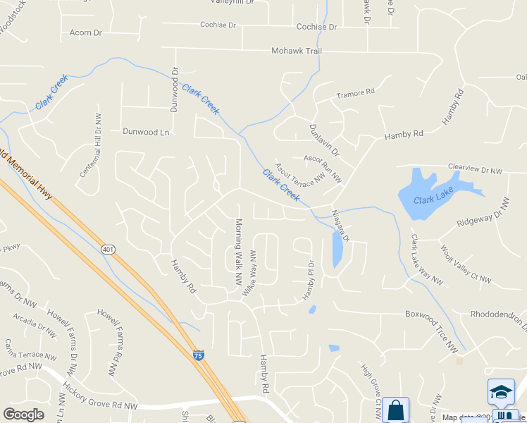 map of restaurants, bars, coffee shops, grocery stores, and more near 4909 Lightwood Court in Acworth