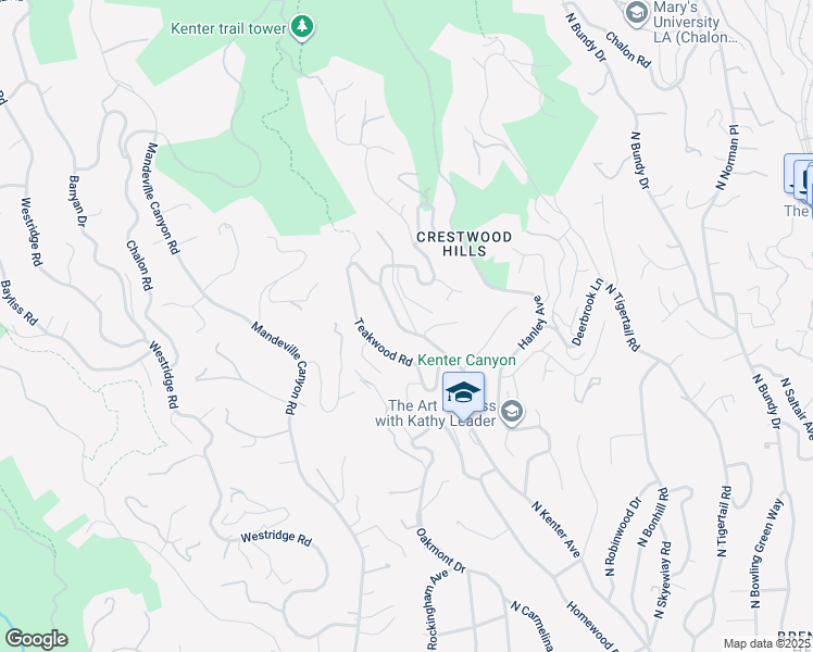 map of restaurants, bars, coffee shops, grocery stores, and more near 840 North Kenter Avenue in Los Angeles