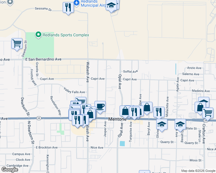 map of restaurants, bars, coffee shops, grocery stores, and more near 1362 Jasper Avenue in Mentone
