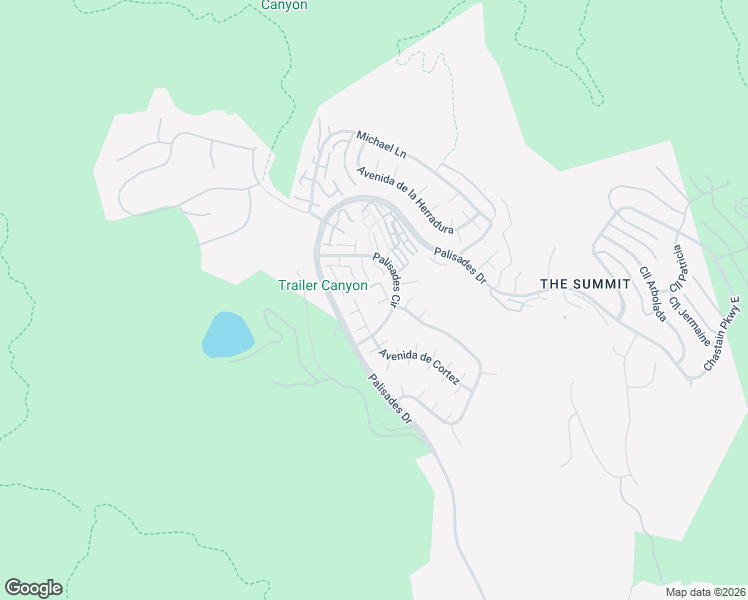 map of restaurants, bars, coffee shops, grocery stores, and more near 16891 Avenida De Santa Ynez in Los Angeles
