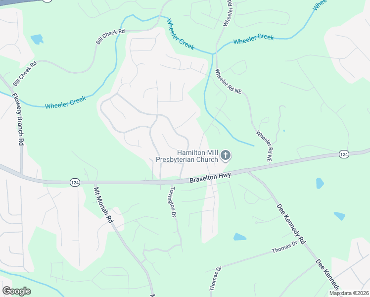 map of restaurants, bars, coffee shops, grocery stores, and more near 5088 Stone Moss Way in Hoschton