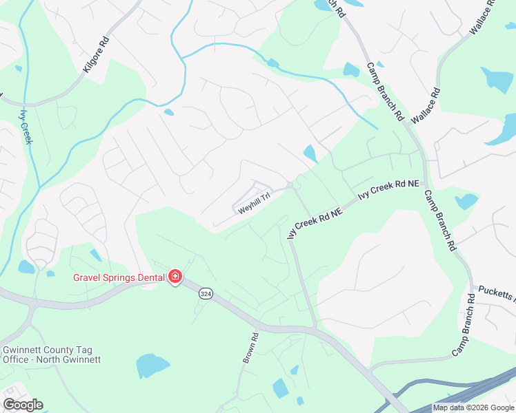 map of restaurants, bars, coffee shops, grocery stores, and more near 2688 Ivy Creek Road Northeast in Buford