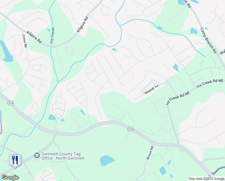 map of restaurants, bars, coffee shops, grocery stores, and more near 3194 IVY FARM PATH in Buford