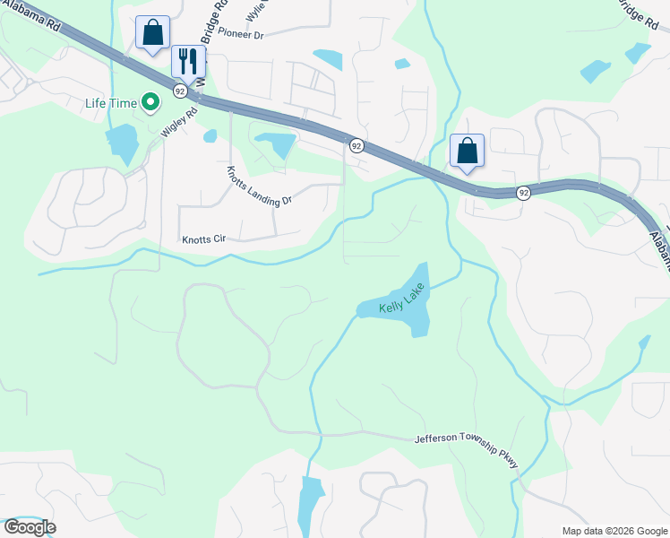 map of restaurants, bars, coffee shops, grocery stores, and more near 3465 Township Ridge Point Northeast in Marietta
