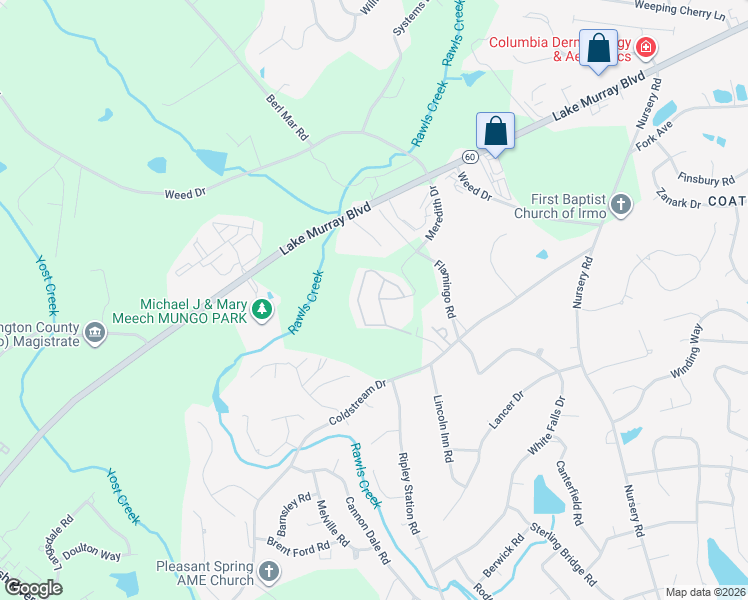 map of restaurants, bars, coffee shops, grocery stores, and more near 6671 Saint Andrews Road in Columbia