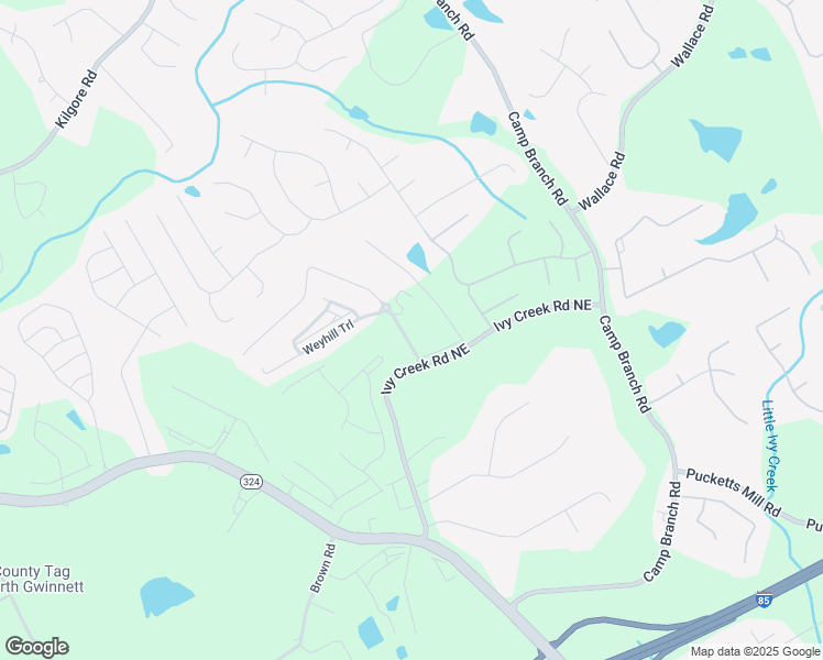 map of restaurants, bars, coffee shops, grocery stores, and more near 3281 Andover Way in Buford