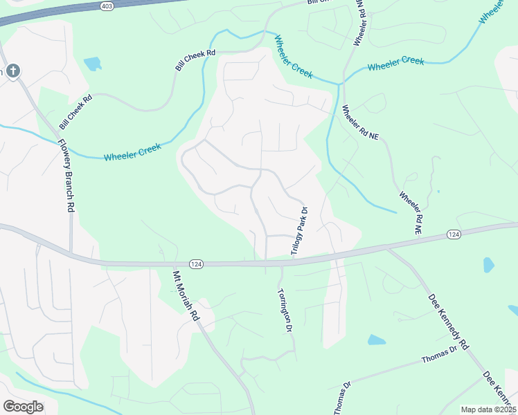 map of restaurants, bars, coffee shops, grocery stores, and more near 1563 Country Wood Drive in Hoschton