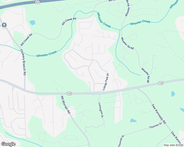map of restaurants, bars, coffee shops, grocery stores, and more near 1563 Country Wood Drive in Hoschton