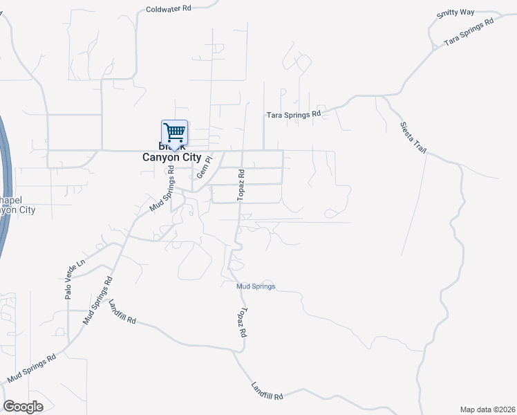 map of restaurants, bars, coffee shops, grocery stores, and more near 33650 Mountain View Road in Black Canyon City