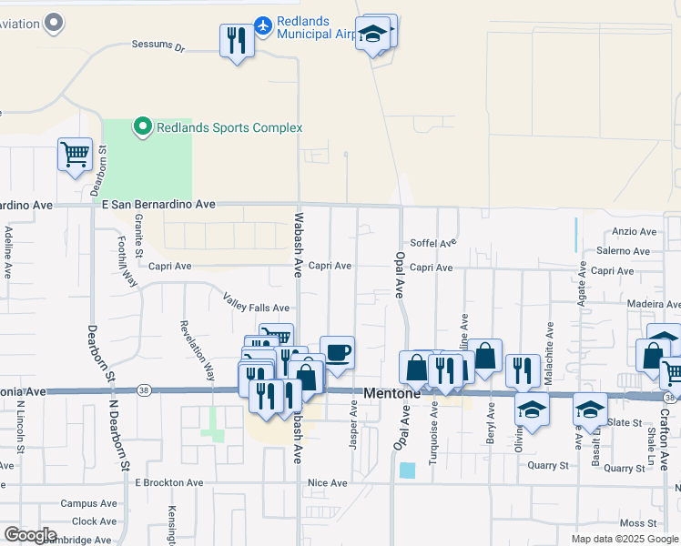 map of restaurants, bars, coffee shops, grocery stores, and more near 1363B Jasper Avenue in Mentone