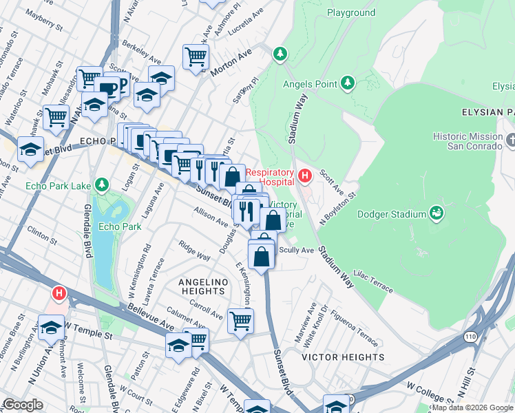 map of restaurants, bars, coffee shops, grocery stores, and more near 2 North Canon Drive in Beverly Hills