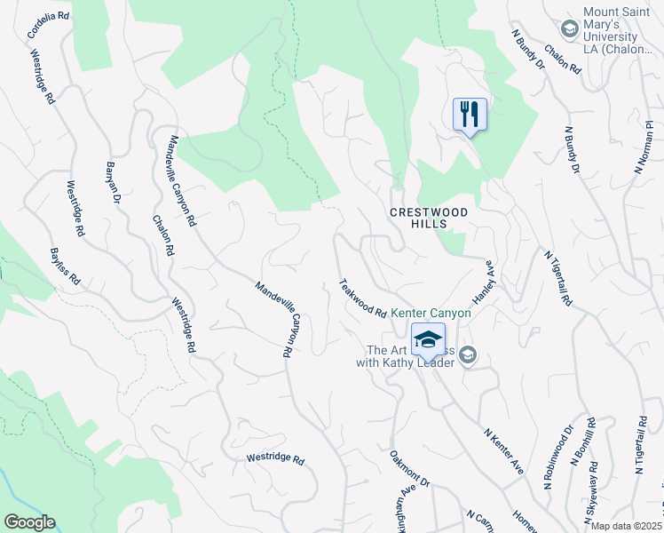 map of restaurants, bars, coffee shops, grocery stores, and more near 923 Teakwood Road in Los Angeles