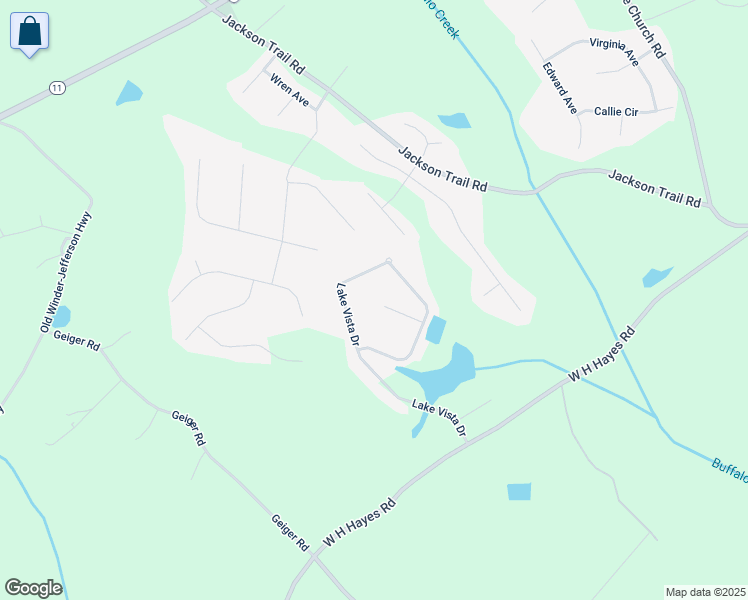 map of restaurants, bars, coffee shops, grocery stores, and more near 108 Lake Point Court in Jefferson