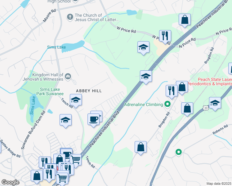 map of restaurants, bars, coffee shops, grocery stores, and more near 109 Bridlington Street in Sugar Hill