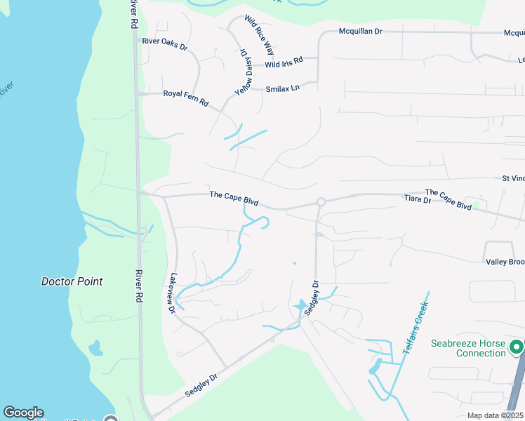 map of restaurants, bars, coffee shops, grocery stores, and more near 411 The Cape Boulevard in Wilmington