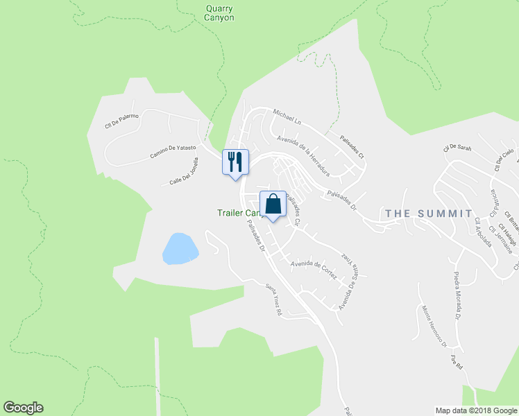map of restaurants, bars, coffee shops, grocery stores, and more near 17258 Palisades Circle in Los Angeles
