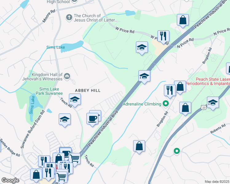 map of restaurants, bars, coffee shops, grocery stores, and more near 109 Bridlington Street in Sugar Hill