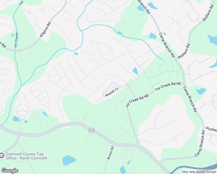 map of restaurants, bars, coffee shops, grocery stores, and more near 2924 Weyhill Trail in Buford