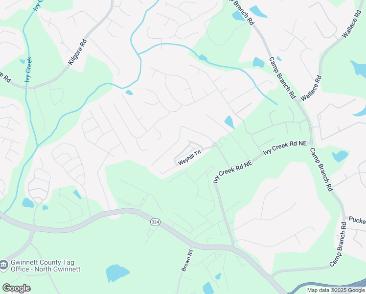 map of restaurants, bars, coffee shops, grocery stores, and more near 2924 Weyhill Trail in Buford