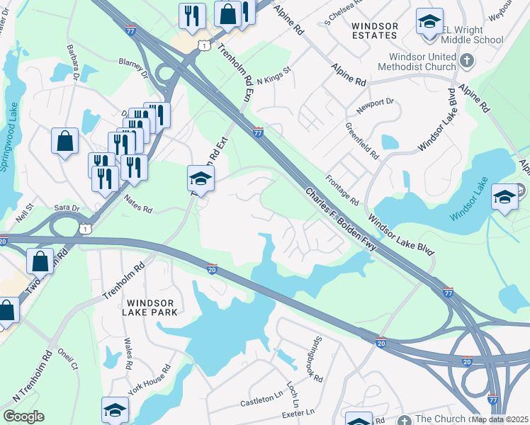 map of restaurants, bars, coffee shops, grocery stores, and more near 1058 Windsor Shores Drive in Columbia