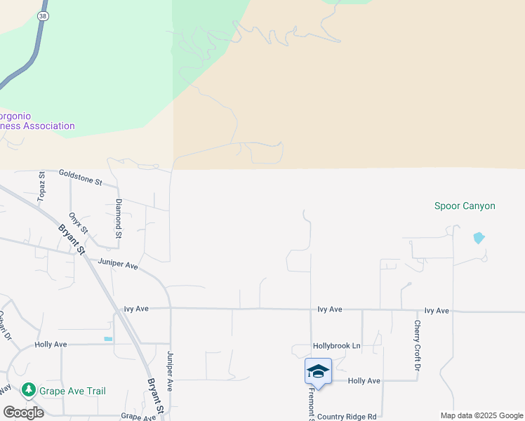 map of restaurants, bars, coffee shops, grocery stores, and more near 9813 Fremont Street in Yucaipa