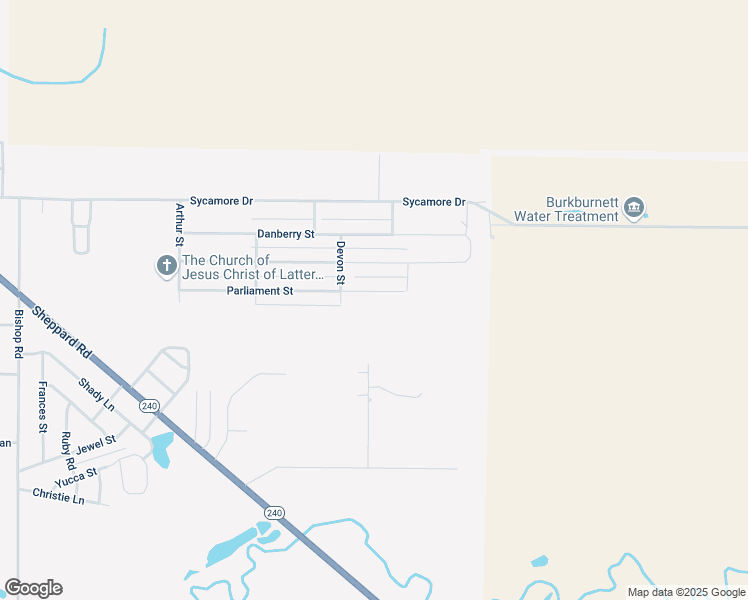 map of restaurants, bars, coffee shops, grocery stores, and more near 1404 Parliament Street in Burkburnett