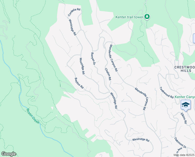 map of restaurants, bars, coffee shops, grocery stores, and more near 2208 Westridge Road in Los Angeles